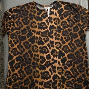 ASOS short sleeve oversized leopard tee.